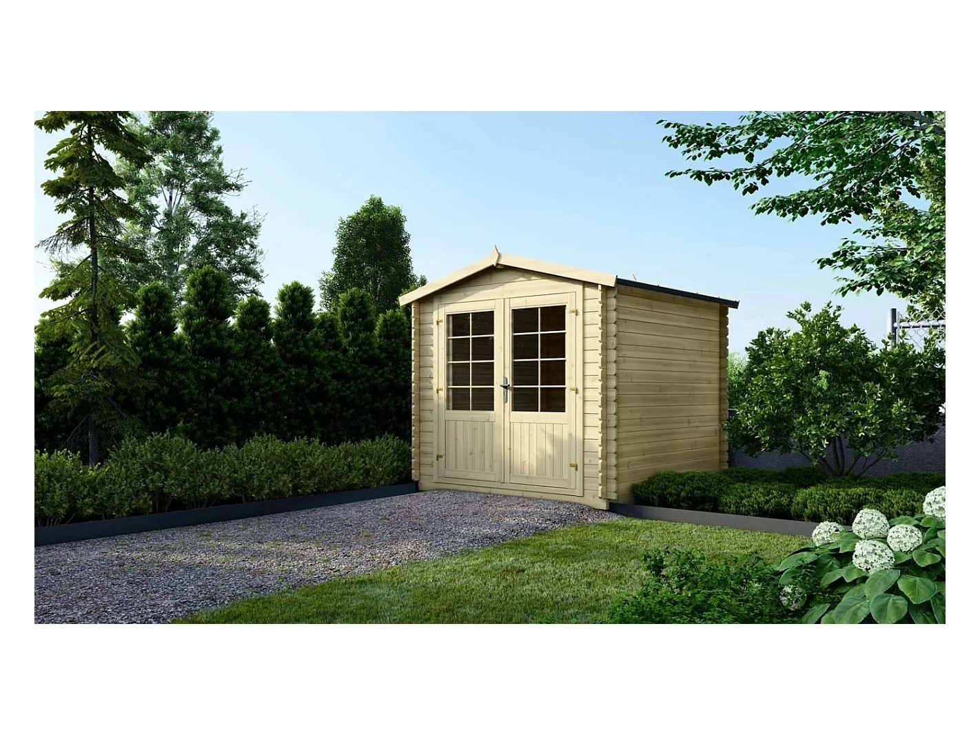 Casetta da giardino in legno - 6.25m2 - 2.50x2.50m - 28mm - colore: naturale - DOM521 - ALTANKA