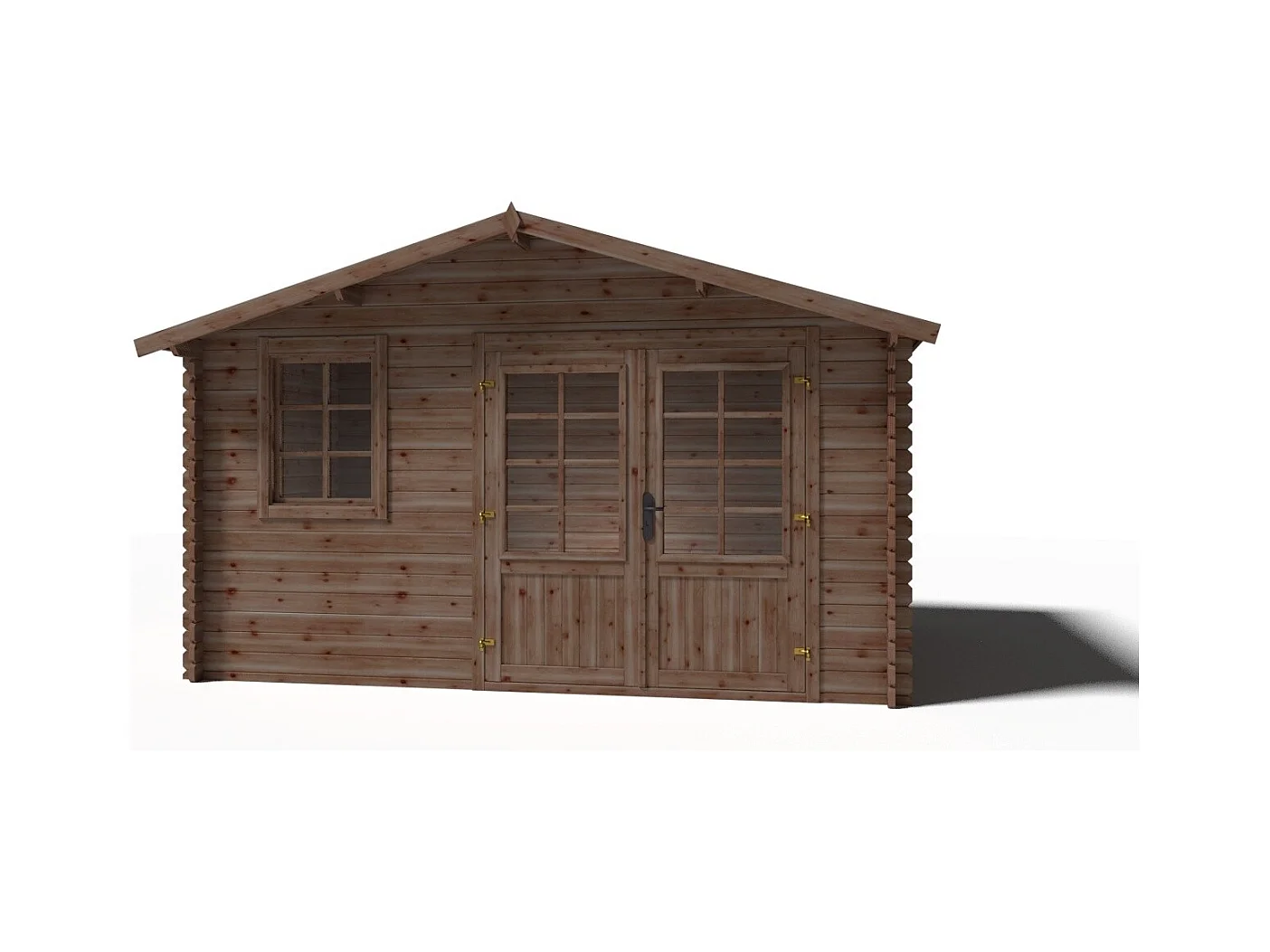 Abri de jardin en bois - 11.7m2 - 3.9x3m - Traité - Ep. 34mm - Couleur: marron - DOM562 - ALTANKA