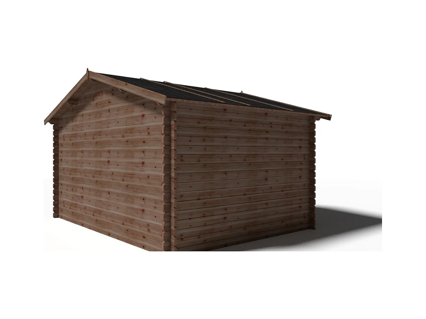 Abri de jardin en bois - 11.7m2 - 3.9x3m - Traité - Ep. 34mm - Couleur: marron - DOM562 - ALTANKA