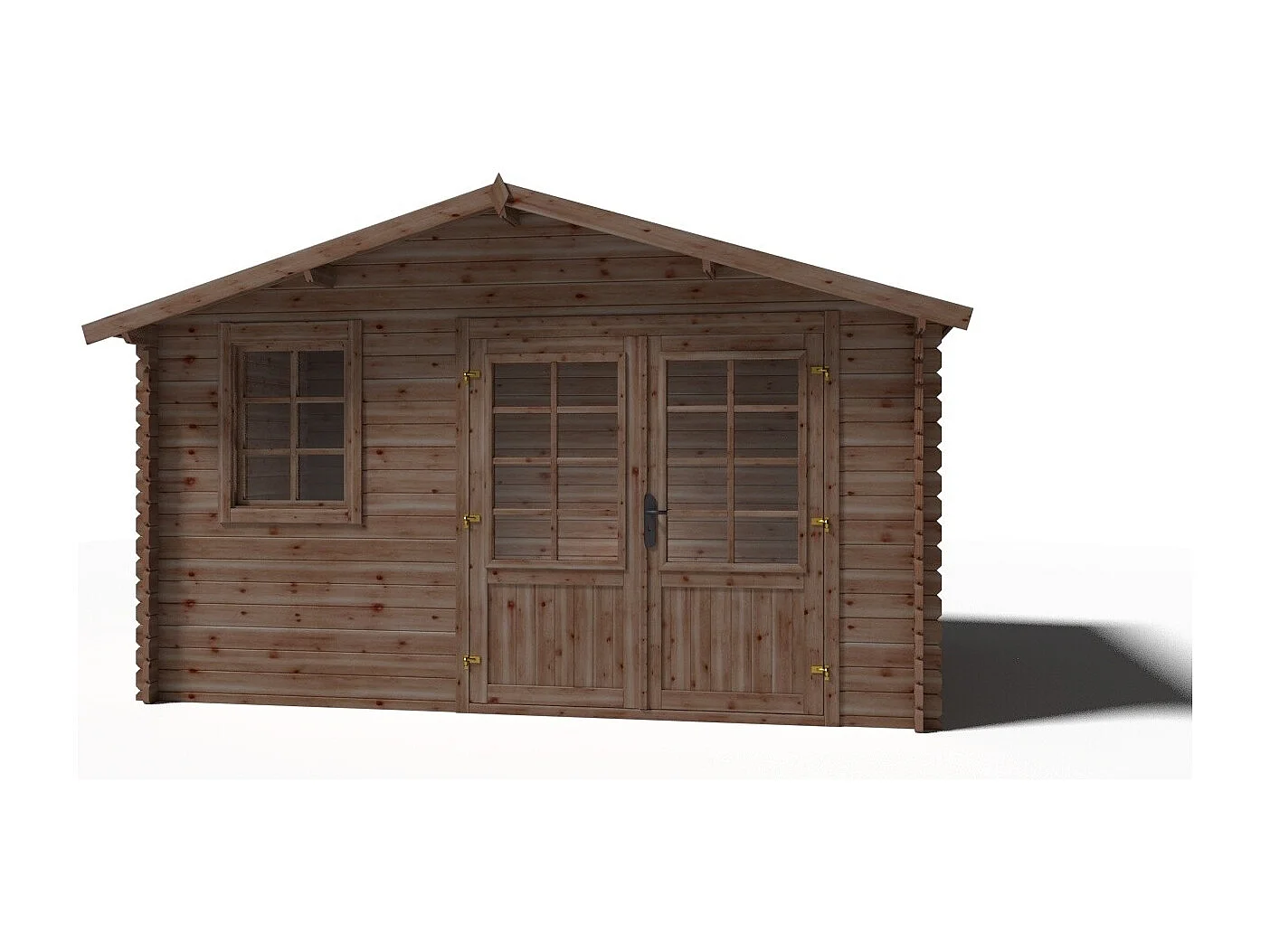 Abri de jardin en bois - 11.7m2 - 3.9x3m - Traité - Ep. 34mm - Couleur: marron - DOM562 - ALTANKA