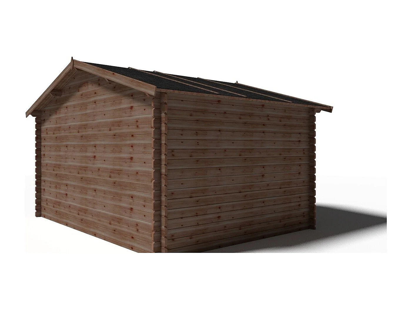 Abri de jardin en bois - 11.7m2 - 3.9x3m - Traité - Ep. 34mm - Couleur: marron - DOM562 - ALTANKA