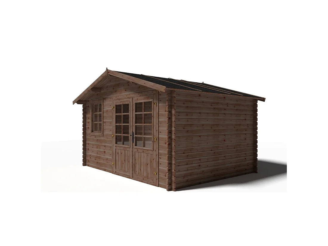 Casetta da giardino in legno - 11.7m2 - 3.9x3m - impregnata - 34mm - colore: marrone - DOM562 - ALTANKA