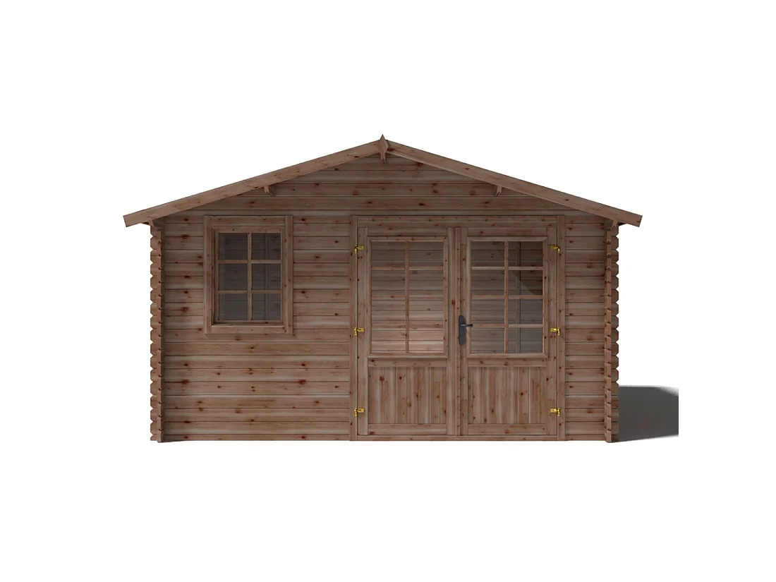 Casetta da giardino in legno - 11.7m2 - 3.9x3m - impregnata - 34mm - colore: marrone - DOM562 - ALTANKA