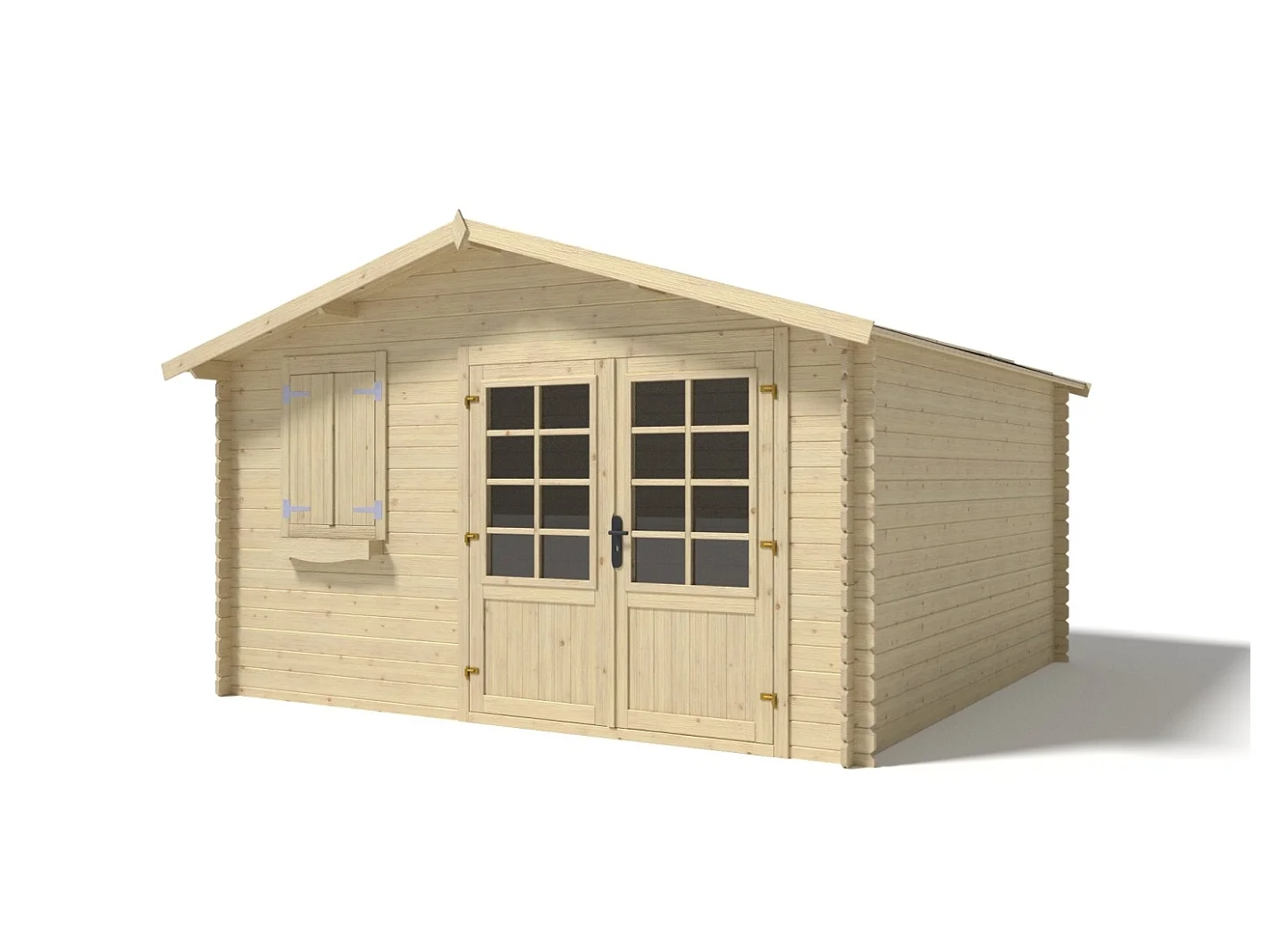 Abri de jardin en bois - 16m2 - 4x4m - Ep. 28mm - Couleur: naturel - DOM130 - ALTANKA