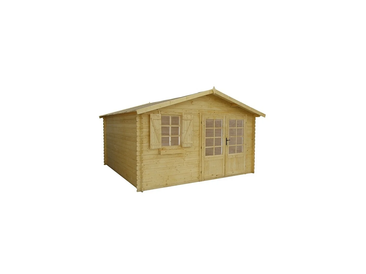 Abri de jardin en bois - 16m2 - 4x4m - Ep. 28mm - Couleur: naturel - DOM130 - ALTANKA