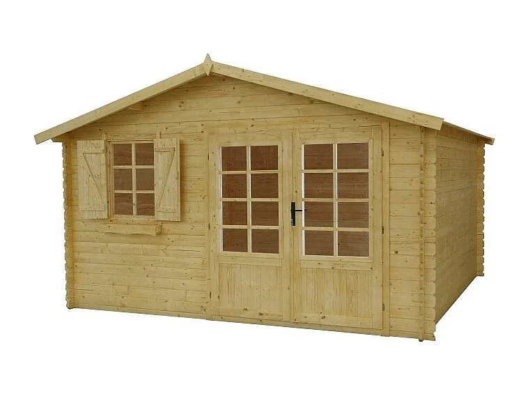 Abri de jardin en bois - 16m2 - 4x4m - Ep. 28mm - Couleur: naturel - DOM130 - ALTANKA