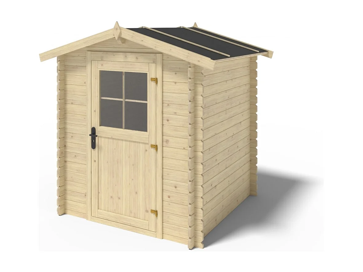 Abri de jardin en bois - 3.61m2 - 1.9x1.9m - Ep. 28mm - Couleur: naturel - DOM593 - ALTANKA