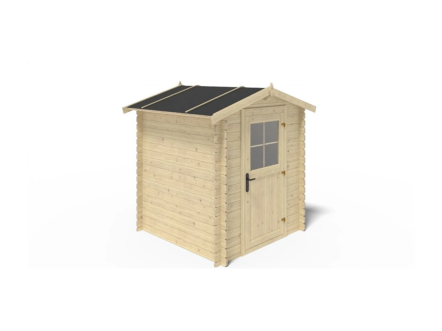 Abri de jardin en bois - 3.61m2 - 1.9x1.9m - Ep. 28mm - Couleur: naturel - DOM593 - ALTANKA