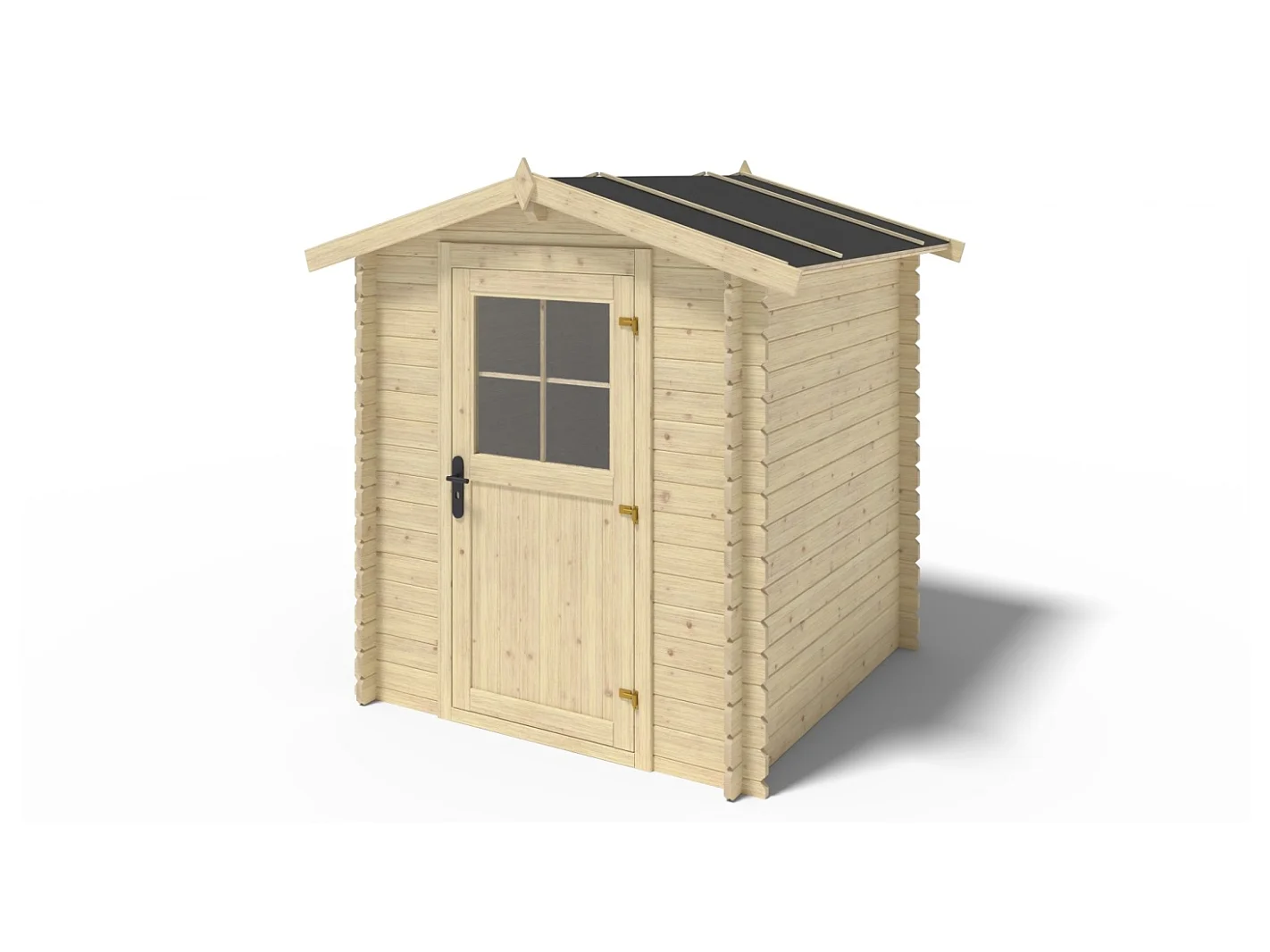 Abri de jardin en bois - 3.61m2 - 1.9x1.9m - Ep. 28mm - Couleur: naturel - DOM593 - ALTANKA