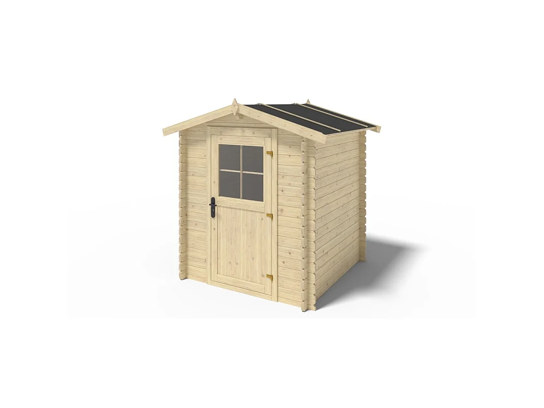 Abri de jardin en bois - 3.61m2 - 1.9x1.9m - Ep. 28mm - Couleur: naturel - DOM593 - ALTANKA