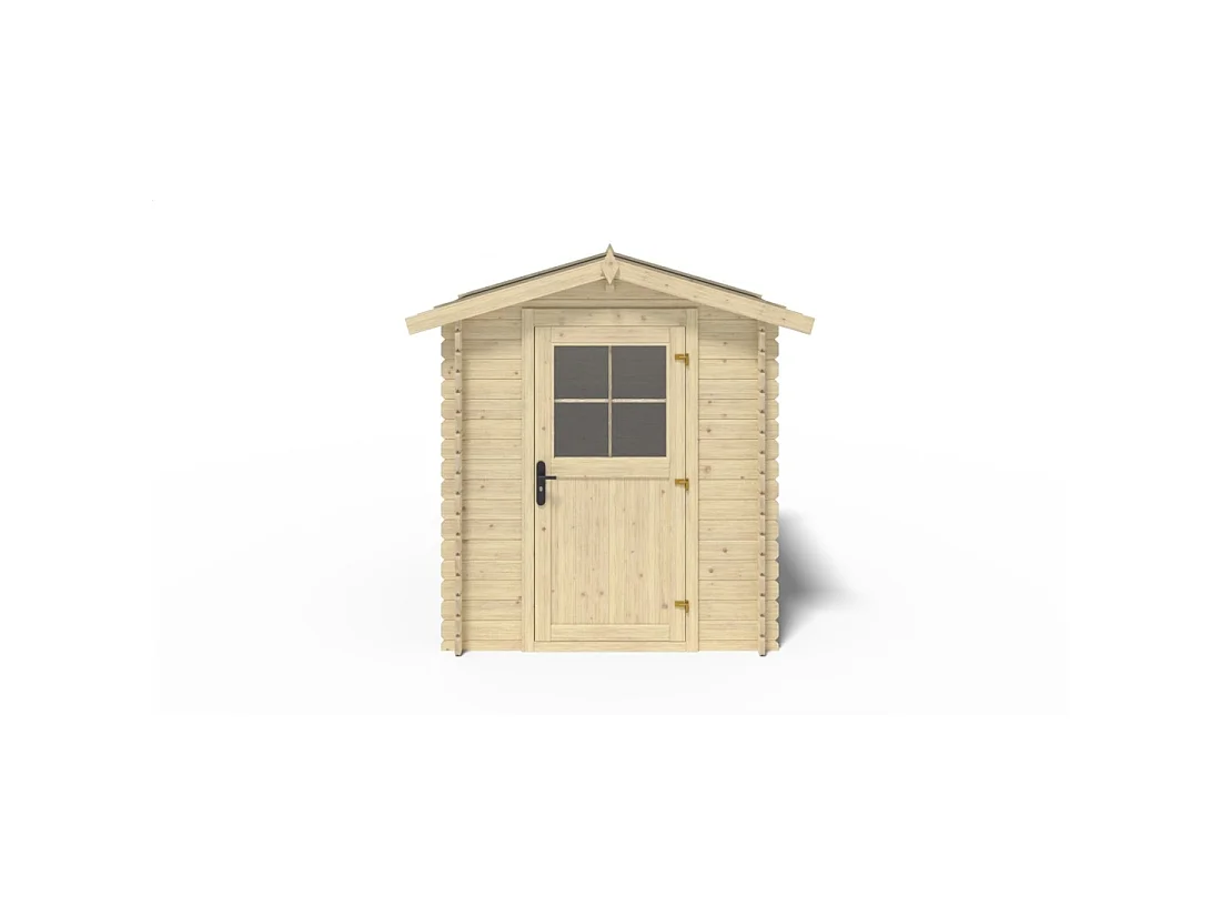 Abri de jardin en bois - 3.61m2 - 1.9x1.9m - Ep. 28mm - Couleur: naturel - DOM593 - ALTANKA