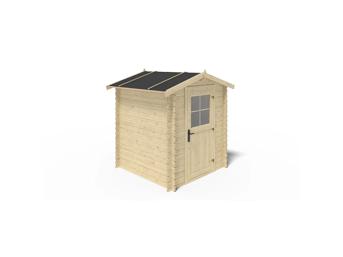 Abri de jardin en bois - 3.61m2 - 1.9x1.9m - Ep. 28mm - Couleur: naturel - DOM593 - ALTANKA