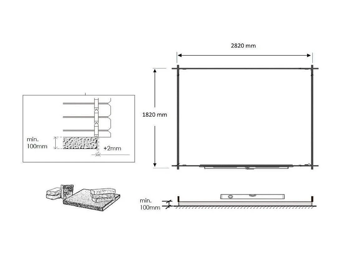 Casetta da giardino in legno - 6.00m2 - 3.00x2.00m - 28mm - colore: naturale - DOM420 - ALTANKA