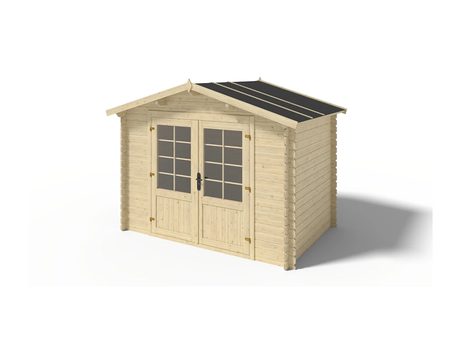 Abri de jardin en bois - 6m2 - 3x2m - Ep. 28mm - Couleur: naturel - DOM420 - ALTANKA