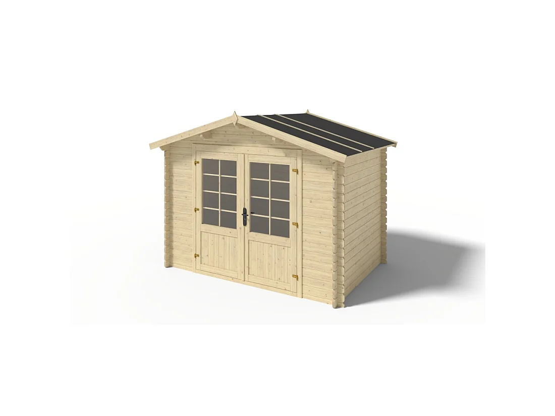 Abri de jardin en bois - 6m2 - 3x2m - Ep. 28mm - Couleur: naturel - DOM420 - ALTANKA