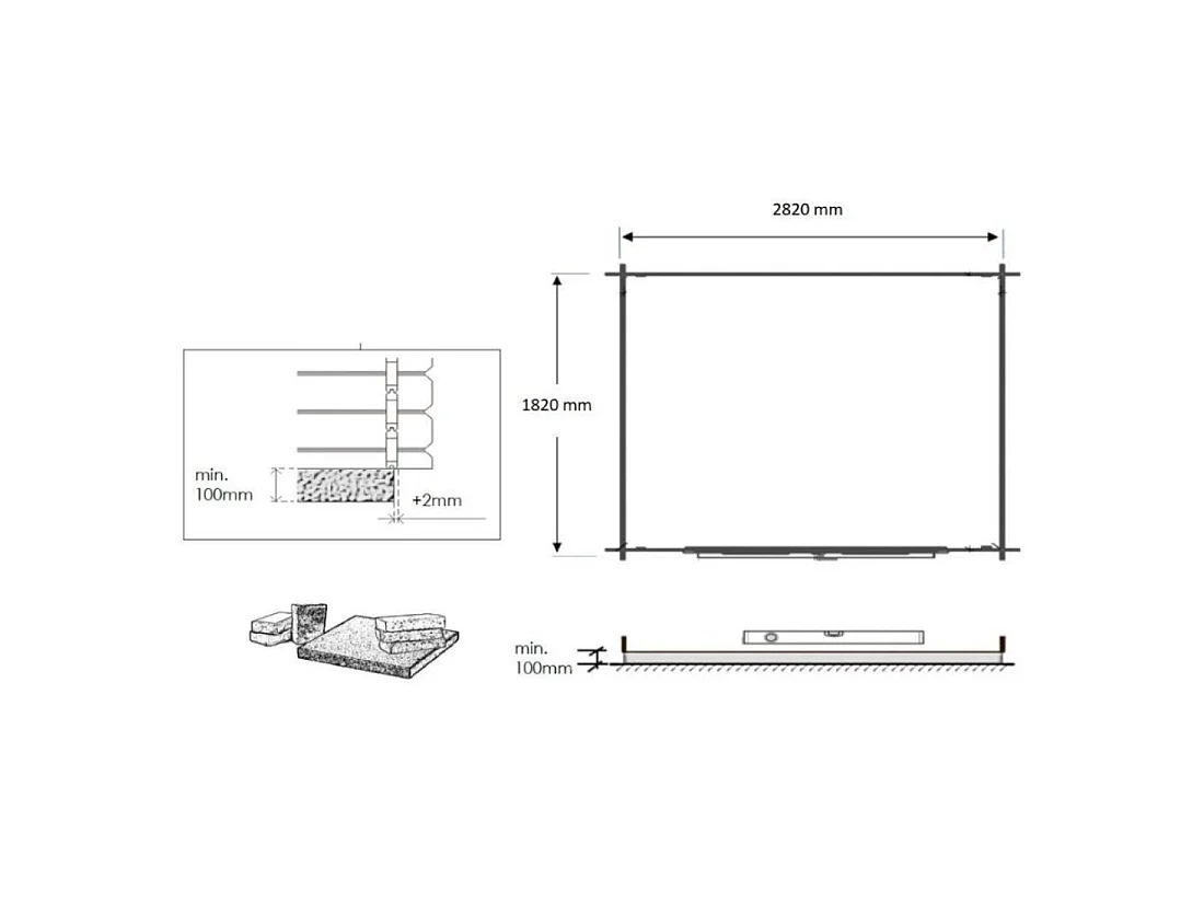 Casetta da giardino in legno - 6m2 - 3x2m - 28mm - colore: naturale - DOM420 - ALTANKA