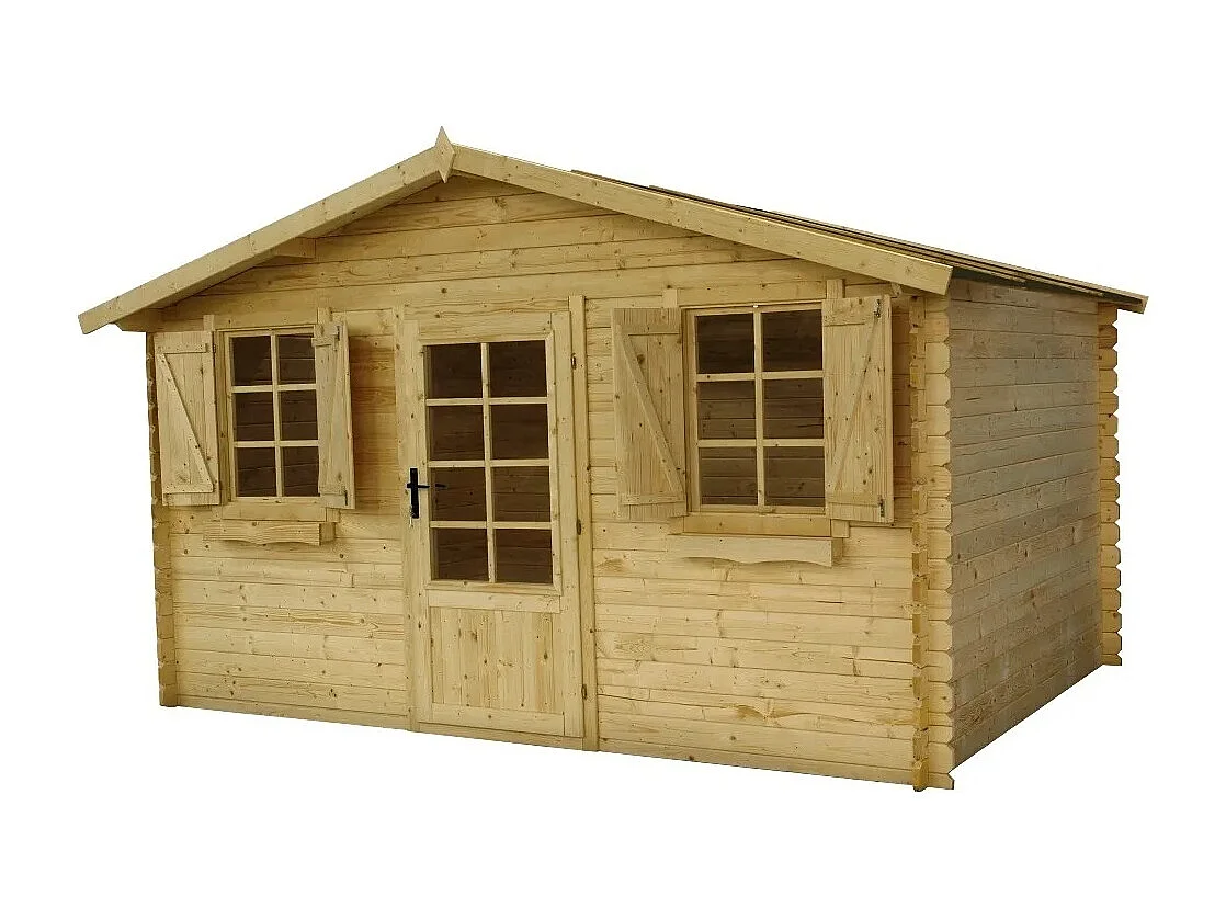 Casetta da giardino in legno - 12.00m2 - 4.00x3.00m - 28mm - colore: naturale - DOM137 - ALTANKA