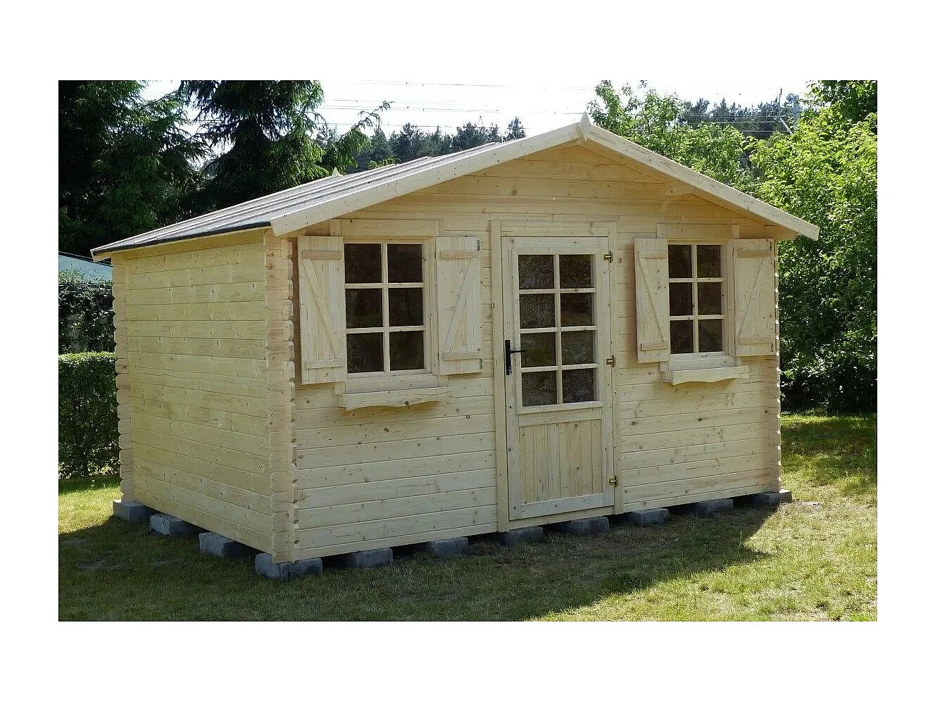 Casetta da giardino in legno - 12.00m2 - 4.00x3.00m - 28mm - colore: naturale - DOM137 - ALTANKA