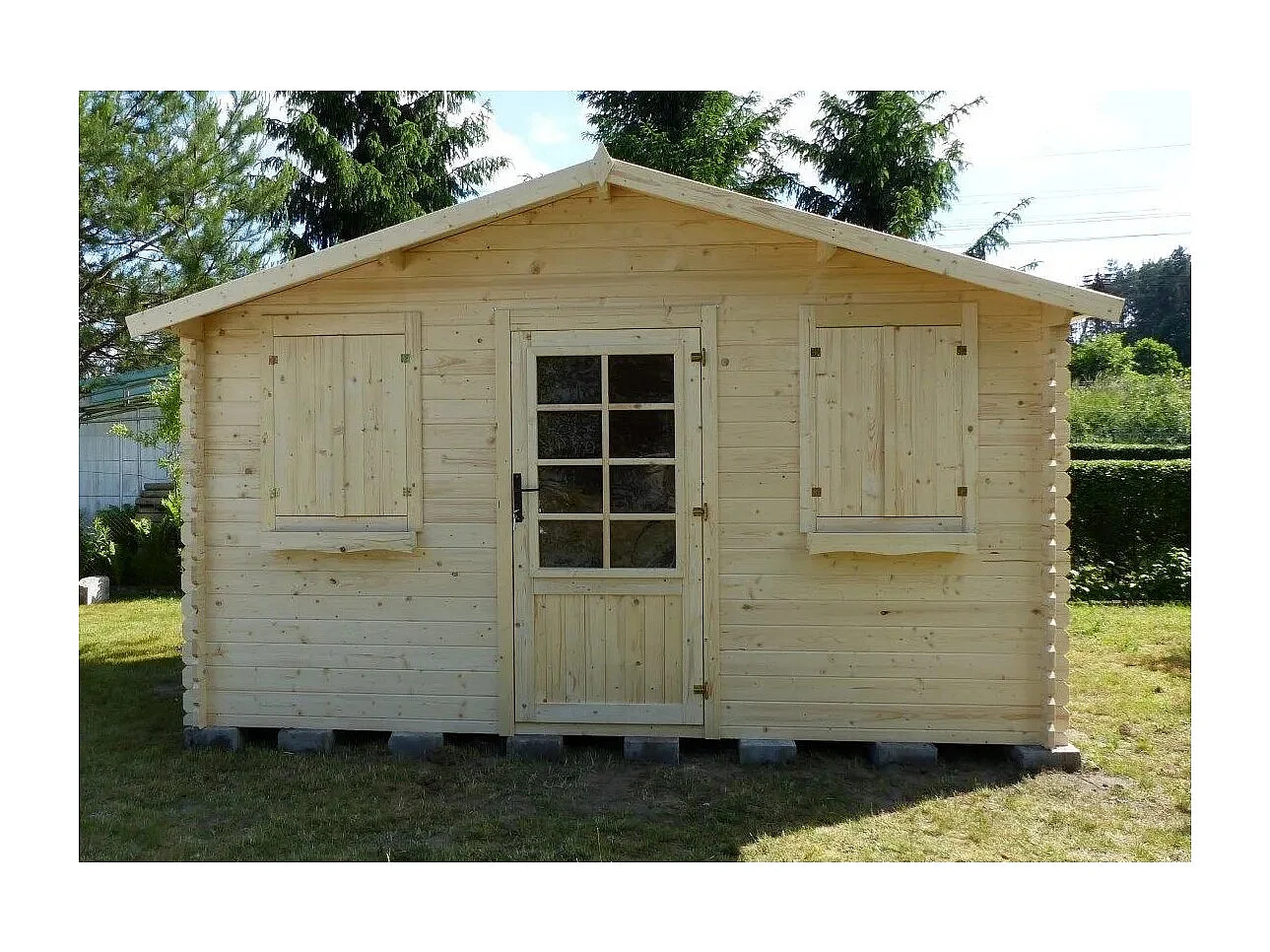 Casetta da giardino in legno - 12.00m2 - 4.00x3.00m - 28mm - colore: naturale - DOM137 - ALTANKA