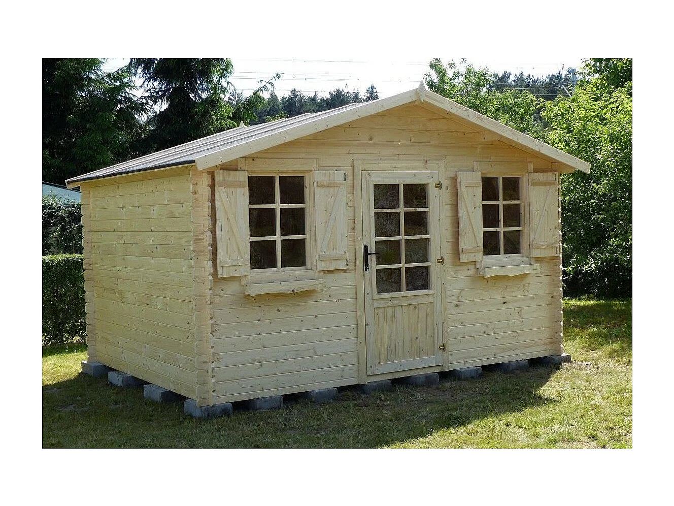 Abri de jardin en bois - 12m2 - 4x3m - Ep. 28mm - Couleur: naturel - DOM137 - ALTANKA