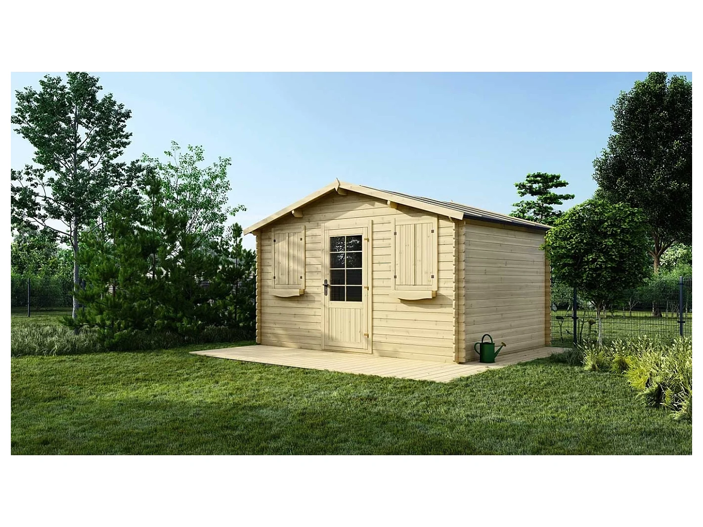 Casetta da giardino in legno - 12m2 - 4x3m - 28mm - colore: naturale - DOM137 - ALTANKA