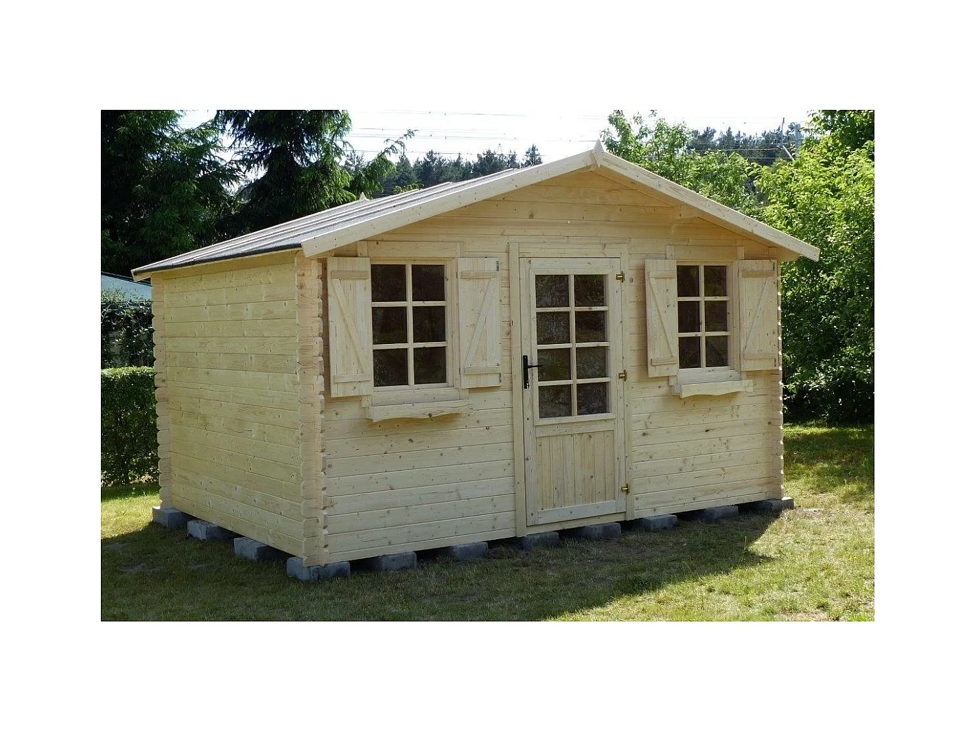 Casetta da giardino in legno - 12m2 - 4x3m - 28mm - colore: naturale - DOM137 - ALTANKA