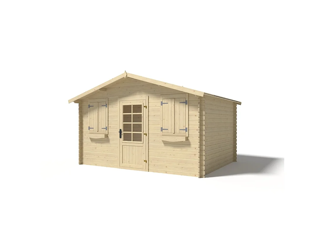 Casetta da giardino in legno - 12m2 - 4x3m - 28mm - colore: naturale - DOM137 - ALTANKA