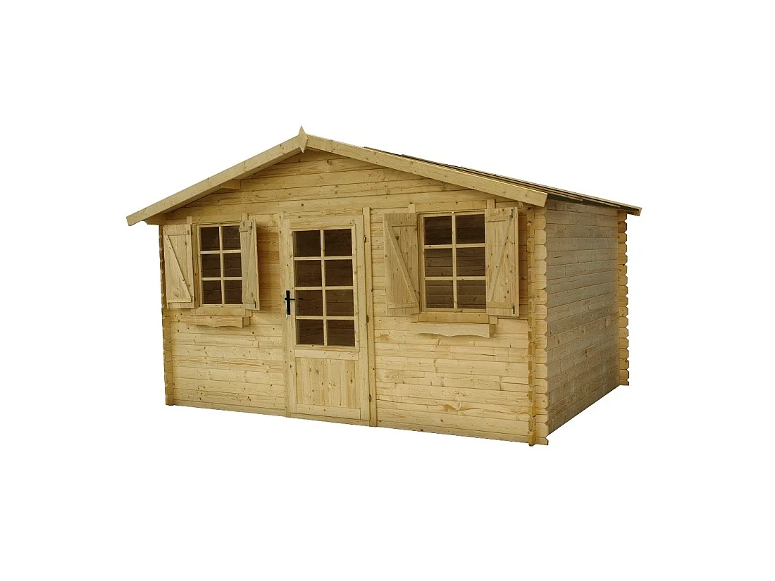 Casetta da giardino in legno - 12m2 - 4x3m - 28mm - colore: naturale - DOM137 - ALTANKA