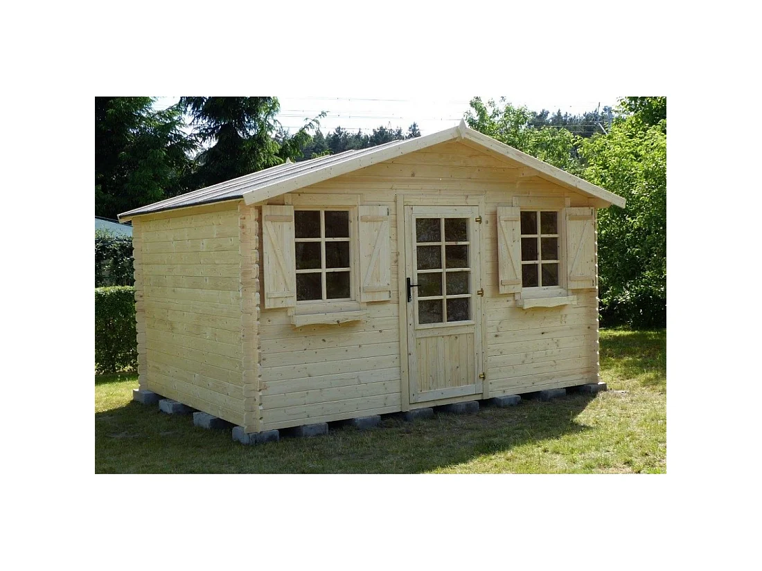 Casetta da giardino in legno - 12m2 - 4x3m - 28mm - colore: naturale - DOM137 - ALTANKA