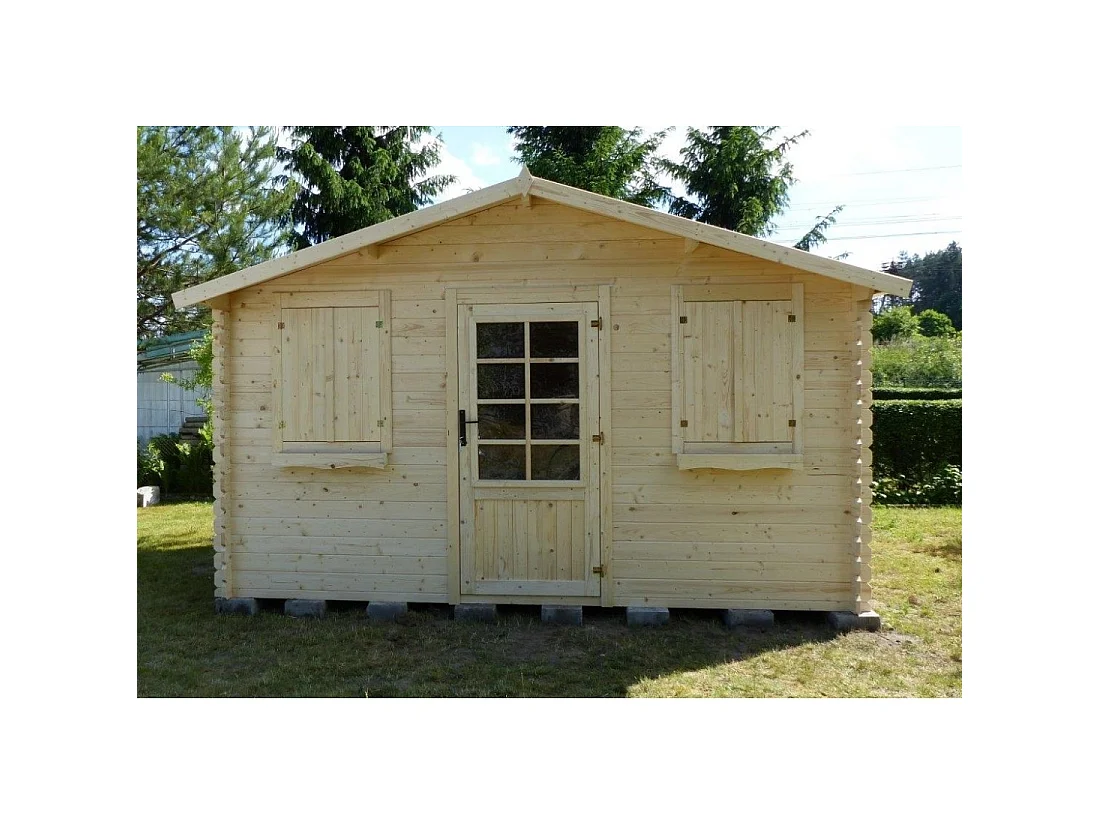 Casetta da giardino in legno - 12m2 - 4x3m - 28mm - colore: naturale - DOM137 - ALTANKA