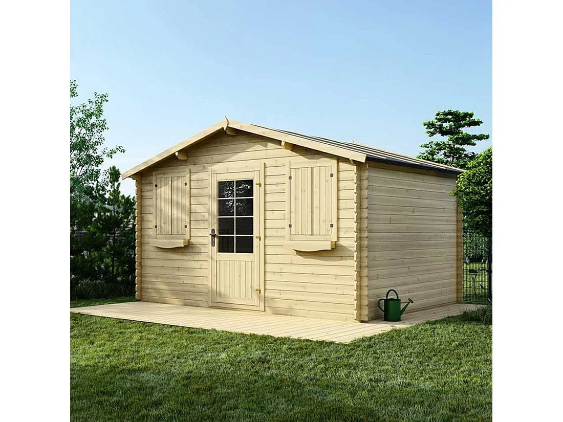 Casetta da giardino in legno - 12m2 - 4x3m - 28mm - colore: naturale - DOM137 - ALTANKA