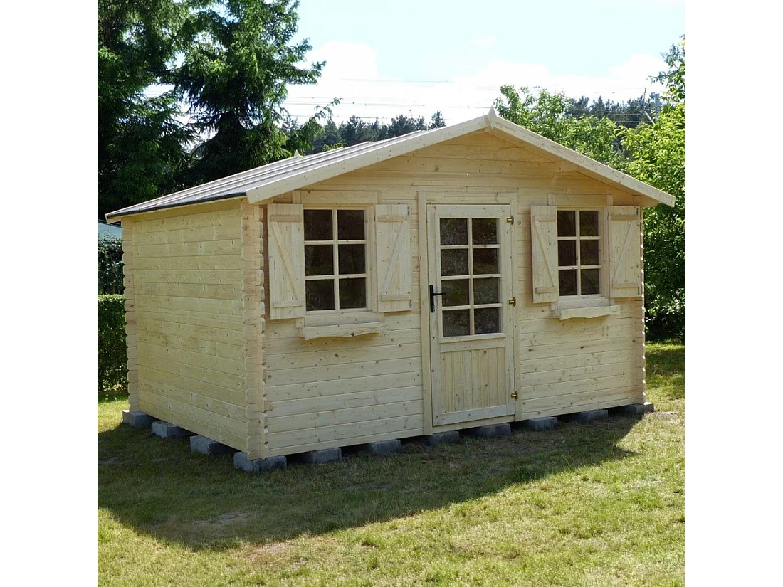 Casetta da giardino in legno - 12m2 - 4x3m - 28mm - colore: naturale - DOM137 - ALTANKA