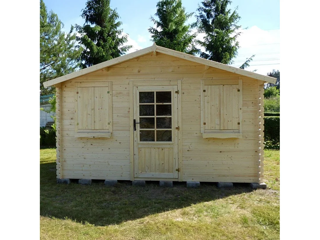 Casetta da giardino in legno - 12m2 - 4x3m - 28mm - colore: naturale - DOM137 - ALTANKA