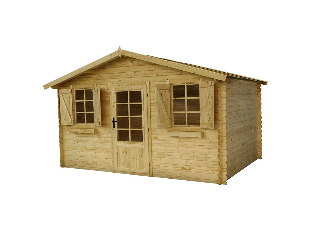 Casetta da giardino in legno - 12m2 - 4x3m - 28mm - colore: naturale - DOM137 - ALTANKA