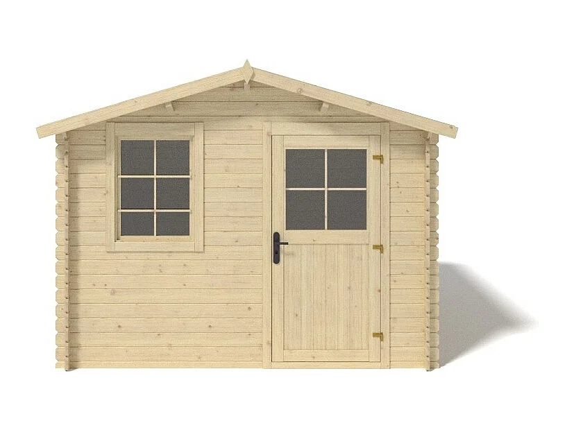 Casetta da giardino in legno - 7.50m2 - 3.00x2.50m - 28mm - colore: naturale - DOM469 - ALTANKA