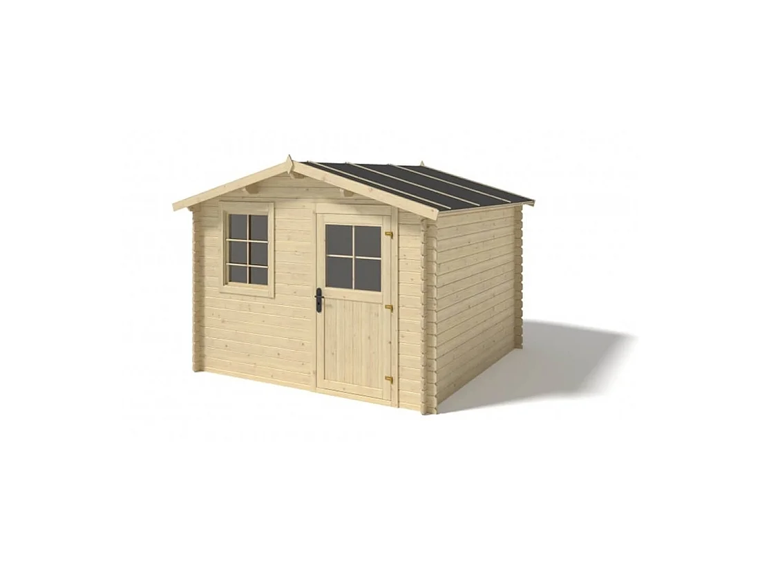 Casetta da giardino in legno - 7.5m2 - 3x2.5m - 28mm - colore: naturale - DOM469 - ALTANKA