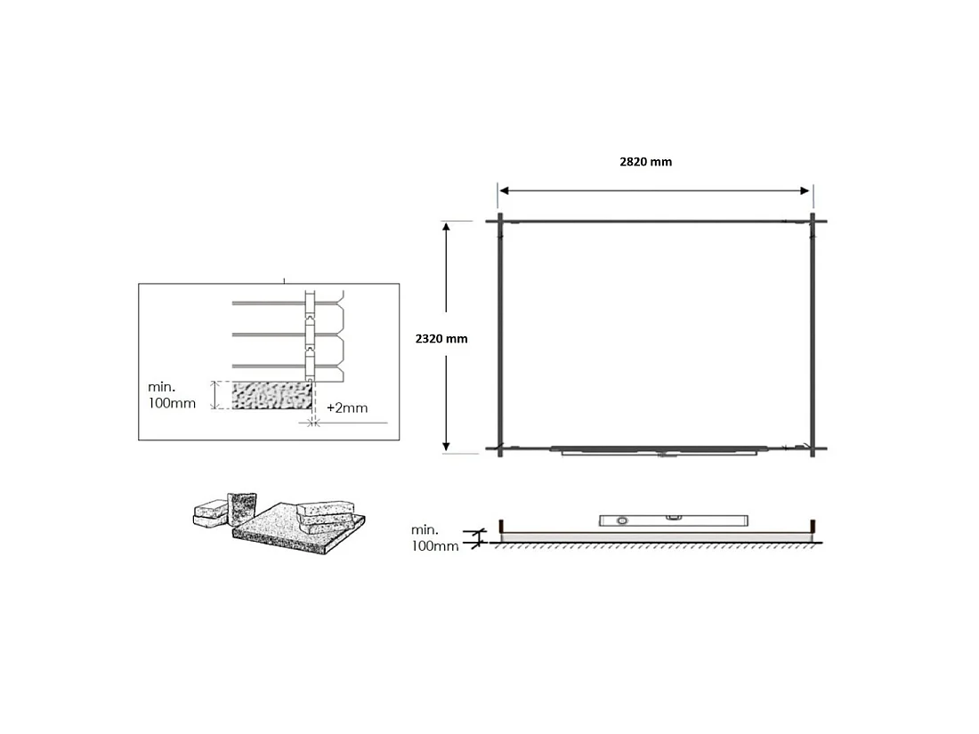 Casetta da giardino in legno - 7.5m2 - 3x2.5m - 28mm - colore: naturale - DOM469 - ALTANKA