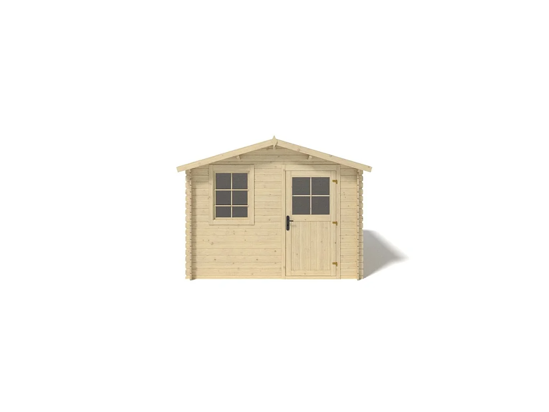 Casetta da giardino in legno - 7.5m2 - 3x2.5m - 28mm - colore: naturale - DOM469 - ALTANKA