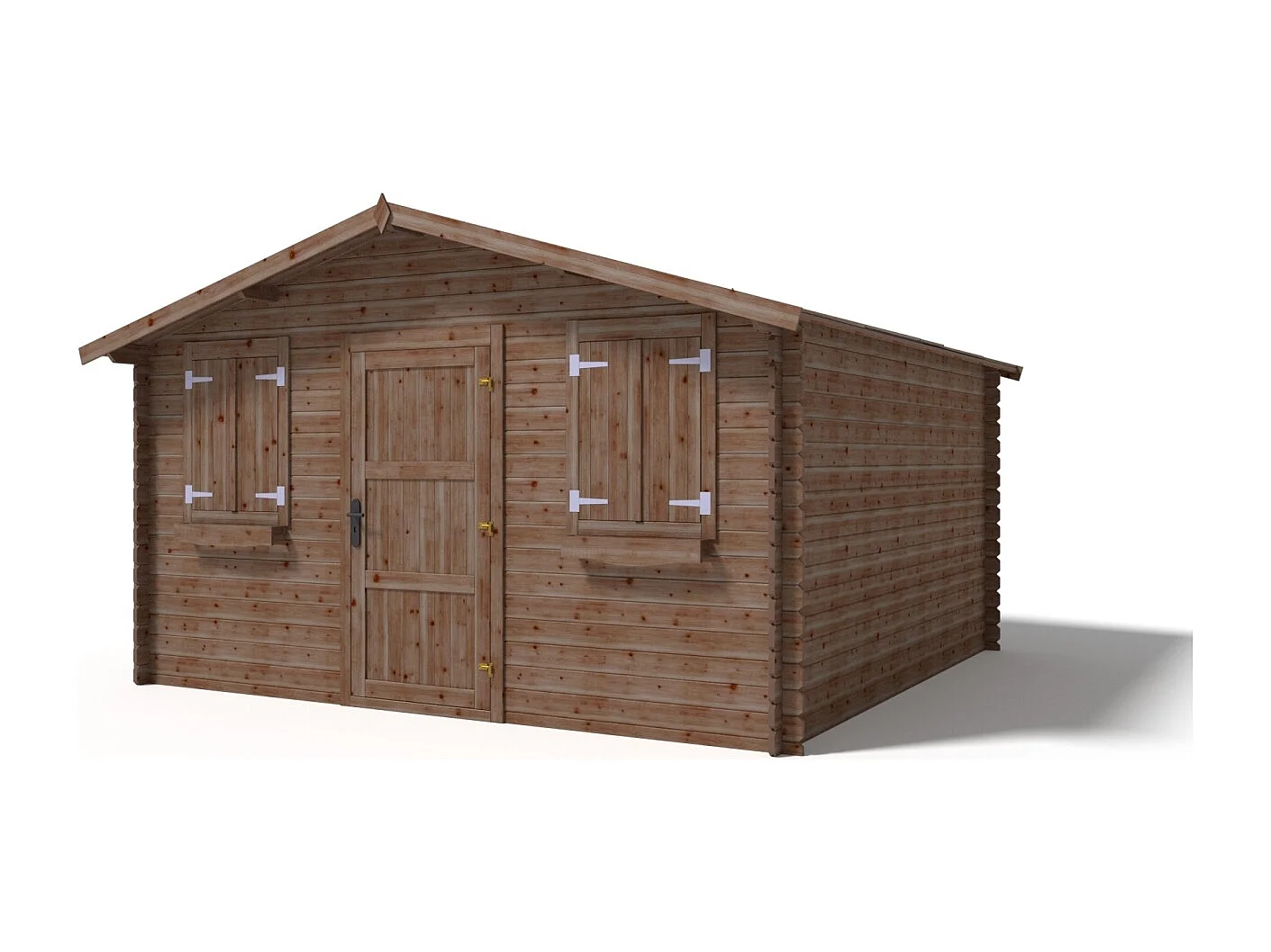 Casetta da giardino in legno - 16m2 - 4x4m - impregnata - 28mm - colore: marrone - DOM144 - ALTANKA