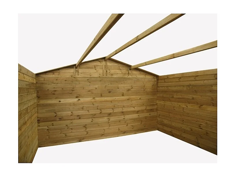 Casetta da giardino in legno - 16m2 - 4x4m - impregnata - 28mm - colore: marrone - DOM144 - ALTANKA