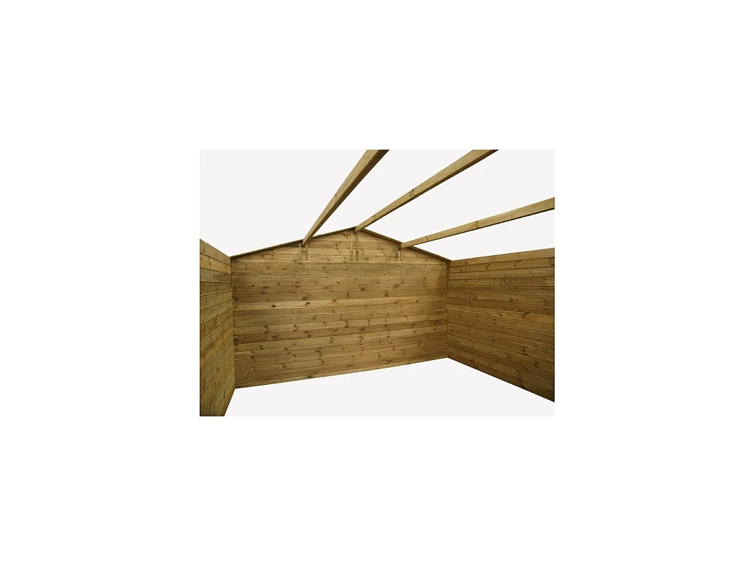 Casetta da giardino in legno - 16m2 - 4x4m - impregnata - 28mm - colore: marrone - DOM144 - ALTANKA