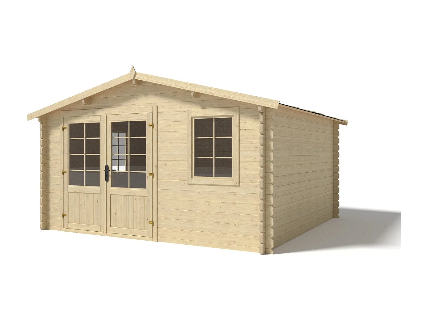 Casetta da giardino in legno - 16m2 - 4x4m - 40mm - colore: naturale - DOM371 - ALTANKA