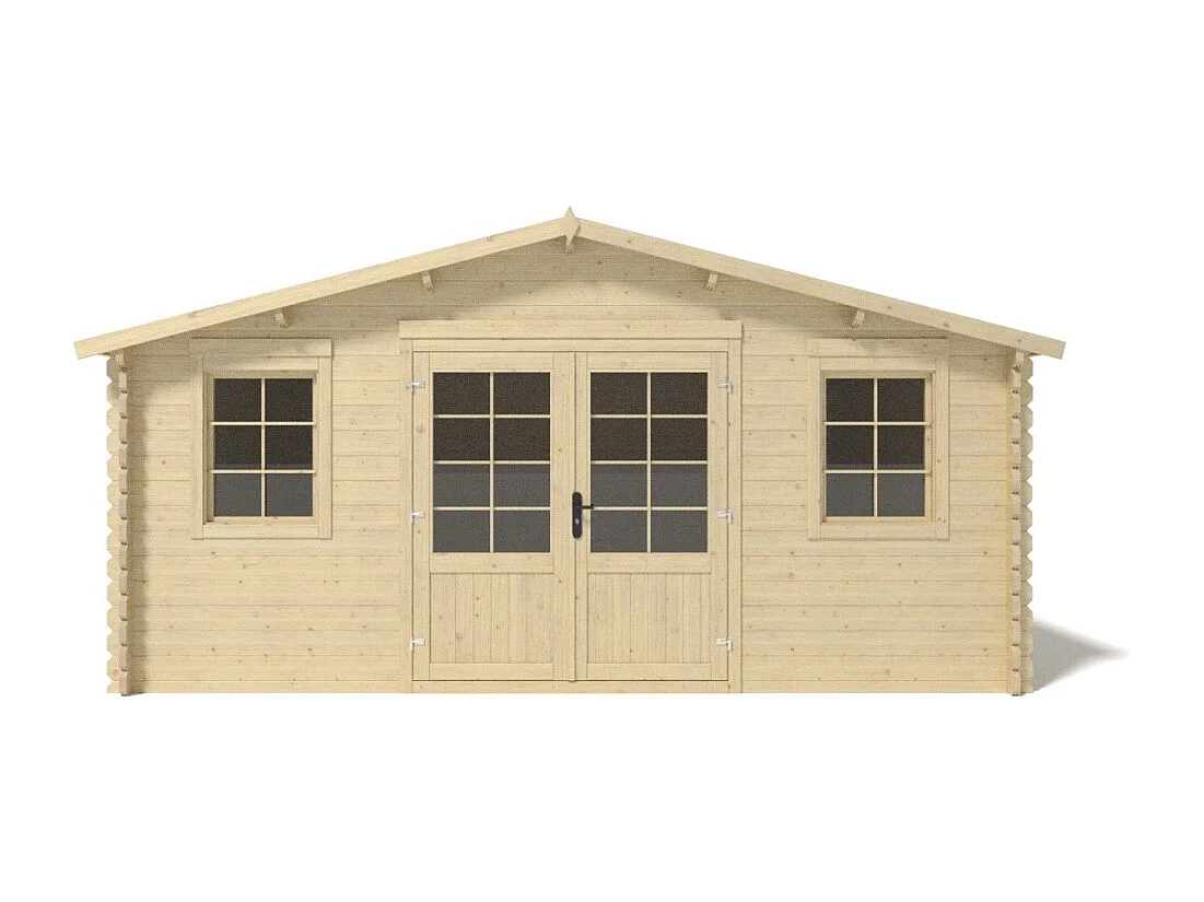 Abri de jardin en bois - 25m2 - 5x5m - Ep. 40mm - Couleur: naturel - DOM612 - ALTANKA