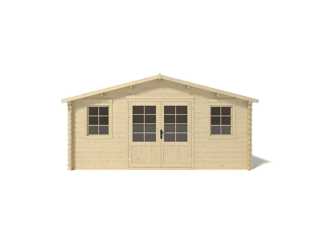 Abri de jardin en bois - 25m2 - 5x5m - Ep. 40mm - Couleur: naturel - DOM612 - ALTANKA