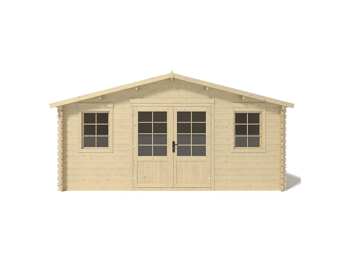 Casetta da giardino in legno - 25m2 - 5x5m - 40mm - colore: naturale - DOM612 - ALTANKA