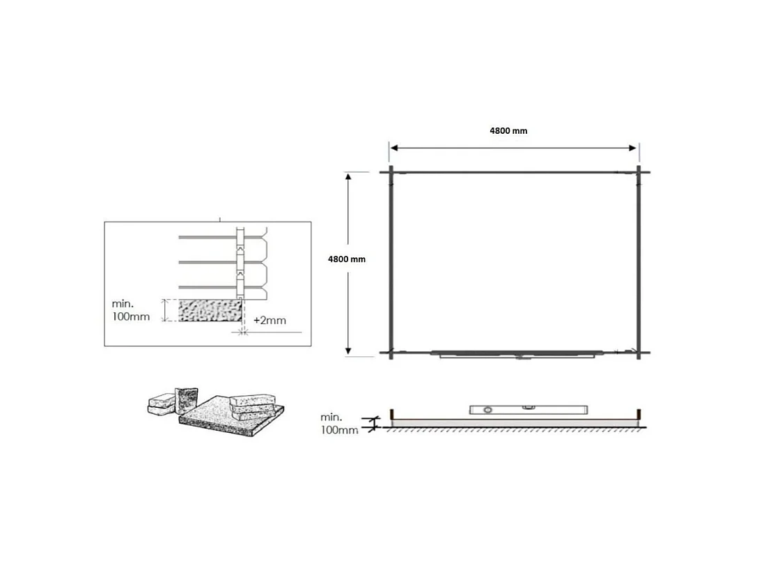 Casetta da giardino in legno - 25m2 - 5x5m - 40mm - colore: naturale - DOM612 - ALTANKA