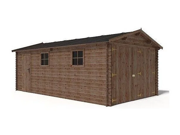 Garage in legno - 21m2 - 3.5x6m - impregnata - 28mm - colore: marrone - GAR20 - ALTANKA