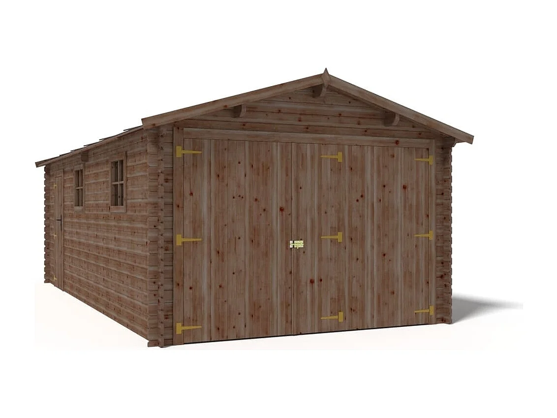 Garage in legno - 21m2 - 3.5x6m - impregnata - 28mm - colore: marrone - GAR20 - ALTANKA