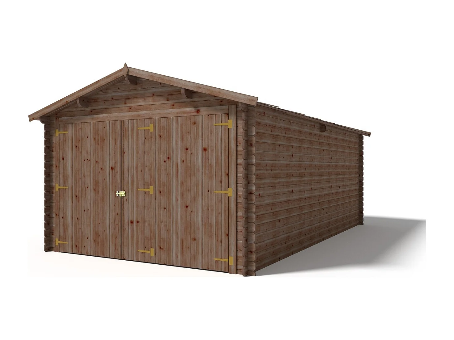 Garage en bois - 21m2 - 3.5x6m - imprégné - Ep. 28mm - couleur: marron - GAR20 - ALTANKA