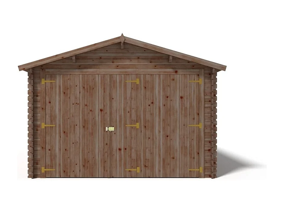 Garage en bois - 21m2 - 3.5x6m - imprégné - Ep. 28mm - couleur: marron - GAR20 - ALTANKA